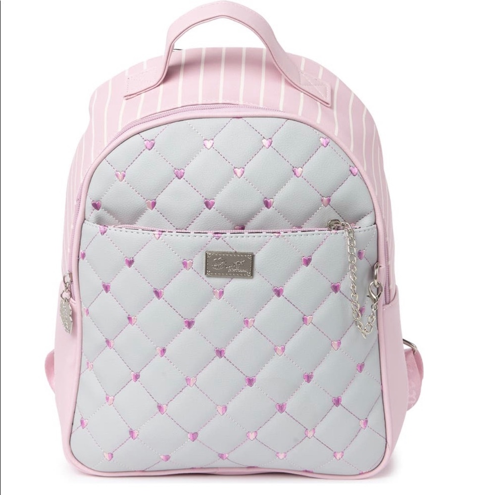 NWT Betsey Johnson Charli Pink Backpack Hearts Adjustable Straps Bag